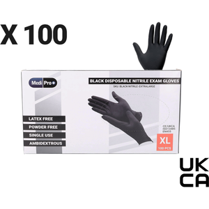 Black Nitrile Gloves - Box of 100 - Extra Large